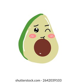 avocado kawaii cartoon character design