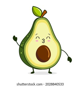 Avocado Kawaii Cartoon Character Mascot Illustrations