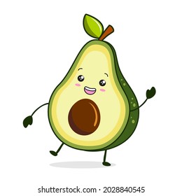 Avocado Kawaii Cartoon Character Mascot Illustrations