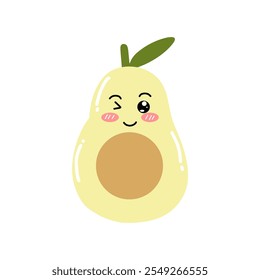 Avocado Kawaii Cartoon Character Mascot Illustrations