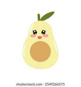 Avocado Kawaii Cartoon Character Mascot Illustrations