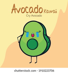 Avocado Kawaii, Crying Face Avocado