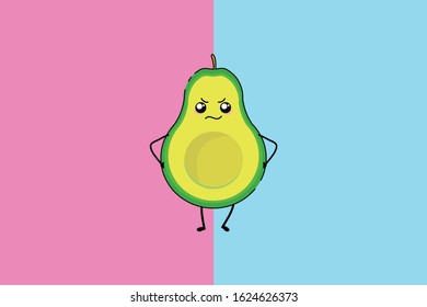 Avocado Kawaii Cute Illustration Character 