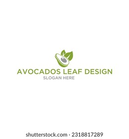 Avocado leaf fruit logo design