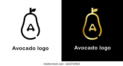 Avocado with letter a logo.