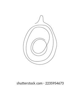 Avocado Line Art Vector Design