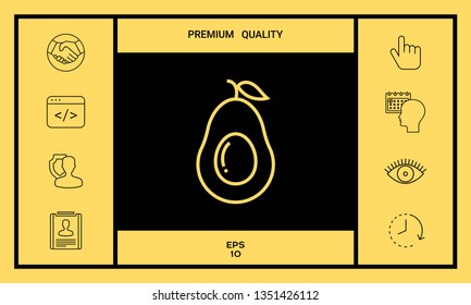 Avocado line icon