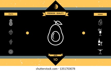 Avocado line icon
