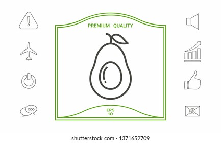 Avocado line icon