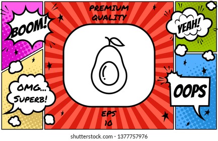 Avocado line icon