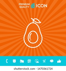 Avocado line icon - elements for your design