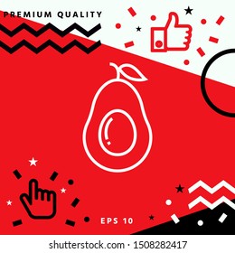 Avocado line icon - elements for your design