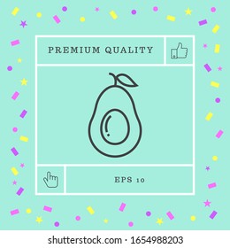 Avocado Line Symbol - Elemente für Ihr Design