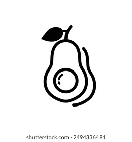 Avocado line icon. Flat design vector. Eps 10.