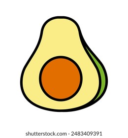 Avocado line icon. Avocado, fruit, green, nutritious, creamy, healthy fats, superfood, versatile, salad, toast, smoothie, guacamole, dip, omega-3 fatty acids