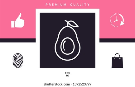 Avocado line icon. Graphic elements for your design