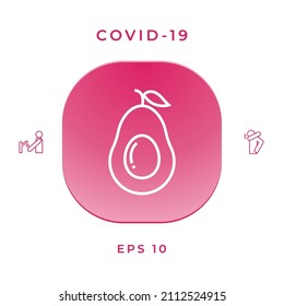 Avocado line icon. Graphic elements for your design