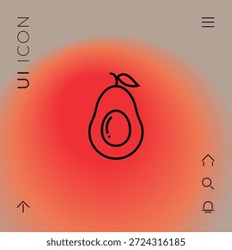 Icono de línea de aguacate. Elementos gráficos para su diseño