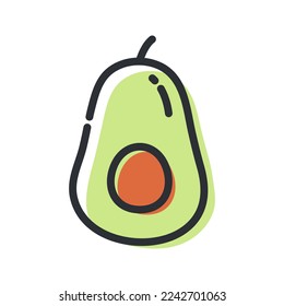 Avocado line icon, outline vector sign, linear pictogram isolated on white background. Logo illustration