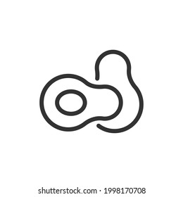 Avocado line icon in trendy style. Stroke vector pictogram isolated on a white background. Avocado premium outline icons.
