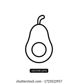 Avocado line icon vector illustration logo template for many purpose. Isolated on white background.