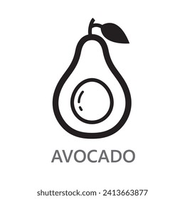 avocado, avocado line icon vector illustration.