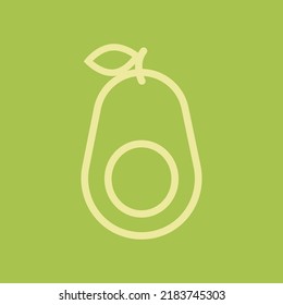 Avocado Line Icon, Vector. Avocado Outline Sign