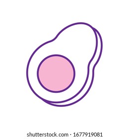 Diseño de icono de línea de aguacate, Alimentación orgánica saludable de frutas, dulce y natural Tema vectorial
