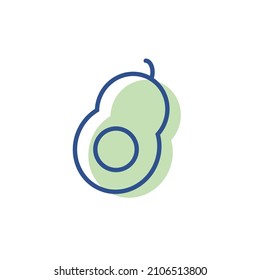 avocado lineal icon color. vector line simple logo illustration.