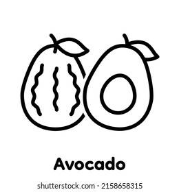 Avocado linear icon, Vector, Illustration.