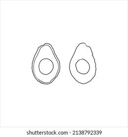 avocado linear vector outline icon isolated on white background