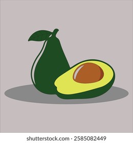 Avocado Liner Art Vector Design
