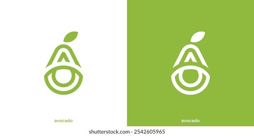 Avocado Logo. Abstract Letter A for Avocado with Minimalist Modern Style. Fruits Juice Logo, Icon, Symbol, Vector, Design Inspiration.