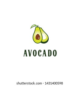 Avocado logo design. Flat illustration of avocado vector icon isolated on white background 