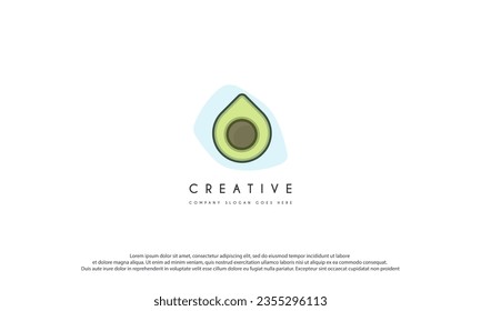Avocado logo design, fruit icon symbol vector illustration