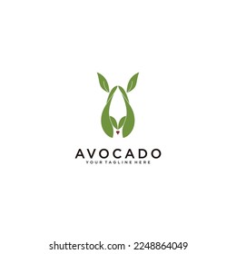 Vector de iconos de diseño del logotipo de aguacate