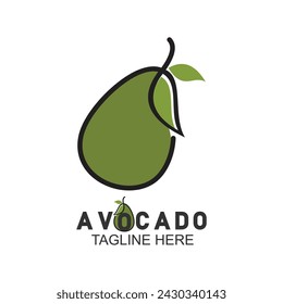 Avocado logo design simple concept Premium Vector