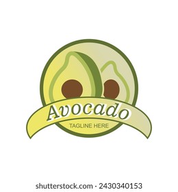 Diseño de logotipo de aguacate concepto simple Vector Premium