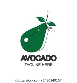 Avocado logo design simple concept Premium Vector