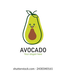 Avocado logo design simple concept Premium Vector