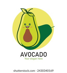 Avocado logo design simple concept Premium Vector