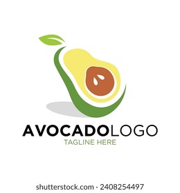 Avocado Logo Design. Einfach und modern. Vektorgrafik