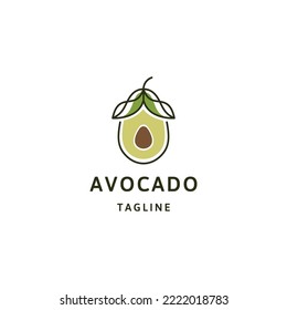 Avocado logo design template flat vector illustration