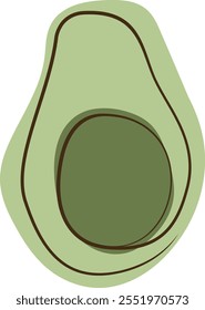 Avocado logo in flat and line style