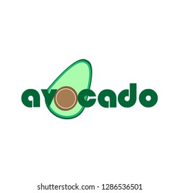 Avocado logo green vector design template