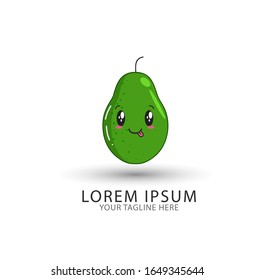 logo o icono del aguacate con emoticonos