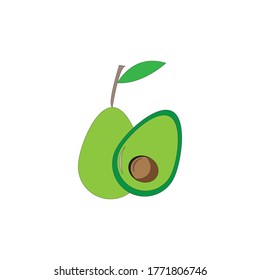Plantilla vectorial de ilustraciones del logotipo de aguacate
