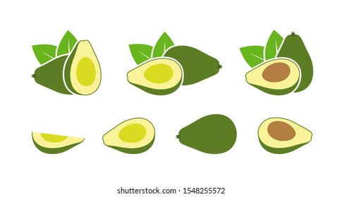 Avocado logo. Isolated avocado on white background