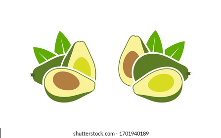 Avocado logo. Isolated avocado on white background