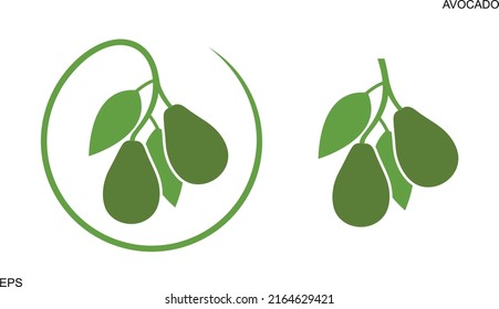 Logo de aguacate. Vocado aislado sobre fondo blanco